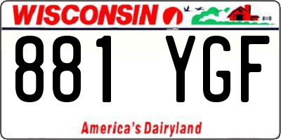 WI license plate 881YGF