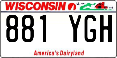 WI license plate 881YGH