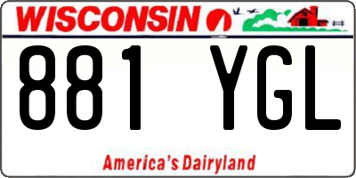 WI license plate 881YGL