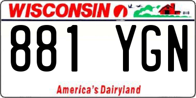 WI license plate 881YGN