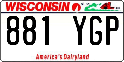 WI license plate 881YGP