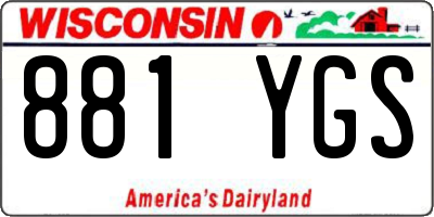 WI license plate 881YGS