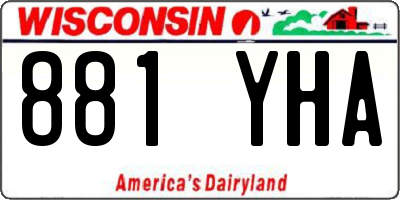 WI license plate 881YHA