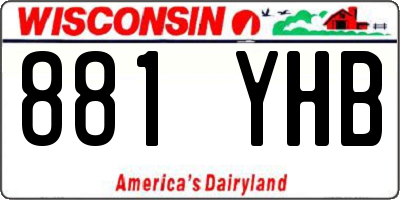 WI license plate 881YHB