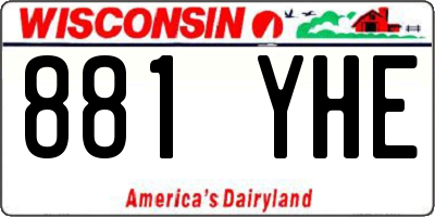 WI license plate 881YHE