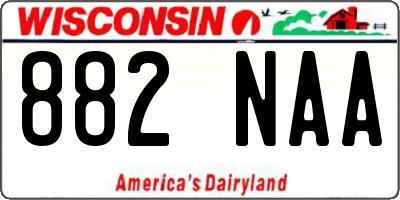 WI license plate 882NAA