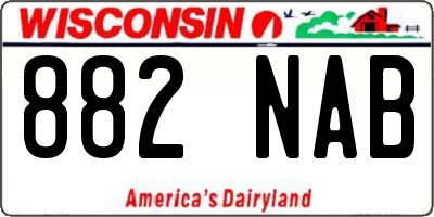 WI license plate 882NAB