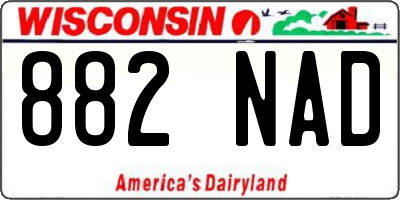 WI license plate 882NAD