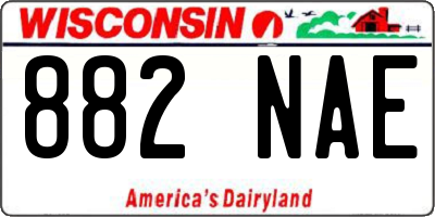 WI license plate 882NAE