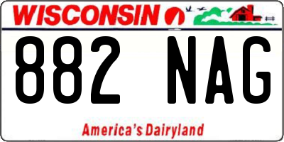 WI license plate 882NAG