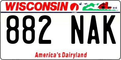 WI license plate 882NAK