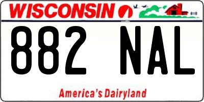 WI license plate 882NAL