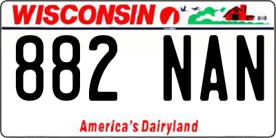 WI license plate 882NAN