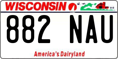 WI license plate 882NAU