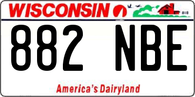 WI license plate 882NBE