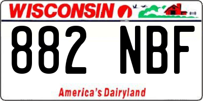WI license plate 882NBF