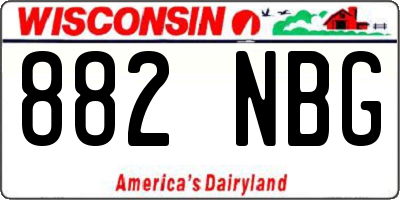 WI license plate 882NBG