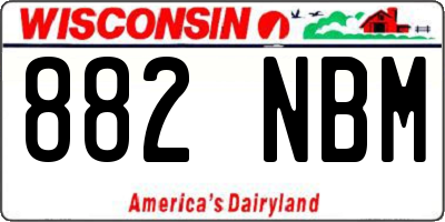 WI license plate 882NBM