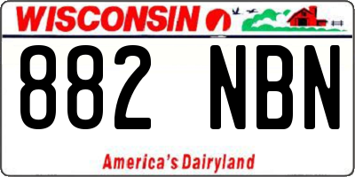 WI license plate 882NBN