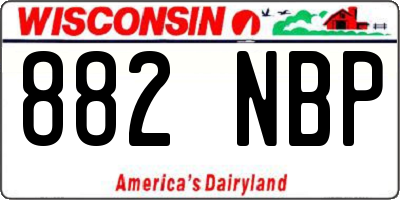 WI license plate 882NBP
