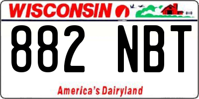 WI license plate 882NBT