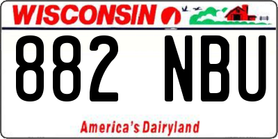 WI license plate 882NBU