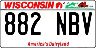 WI license plate 882NBV