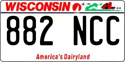 WI license plate 882NCC