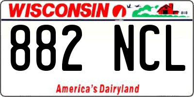 WI license plate 882NCL