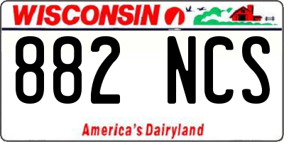 WI license plate 882NCS
