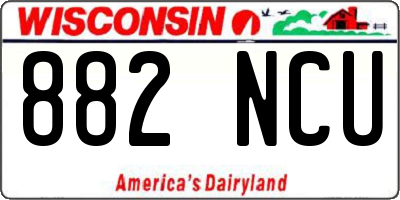 WI license plate 882NCU