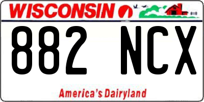 WI license plate 882NCX