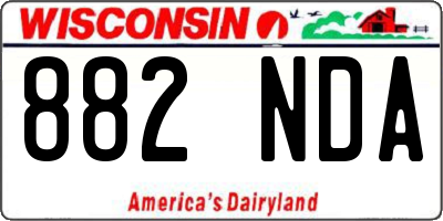 WI license plate 882NDA