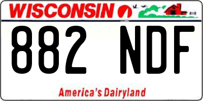 WI license plate 882NDF