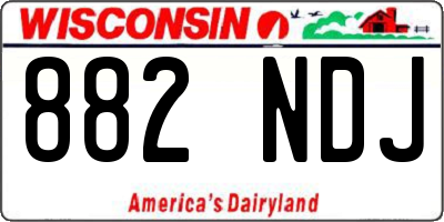 WI license plate 882NDJ