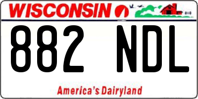 WI license plate 882NDL