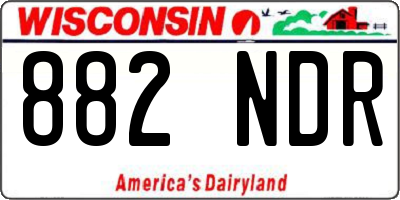 WI license plate 882NDR