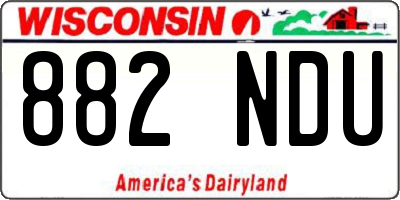 WI license plate 882NDU