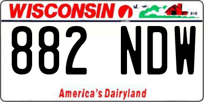 WI license plate 882NDW