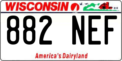 WI license plate 882NEF