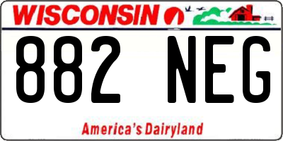 WI license plate 882NEG