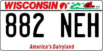 WI license plate 882NEH