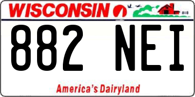 WI license plate 882NEI
