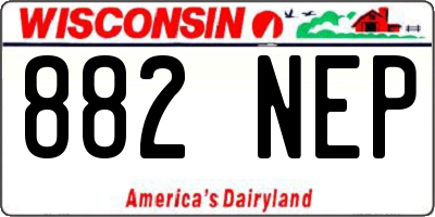 WI license plate 882NEP