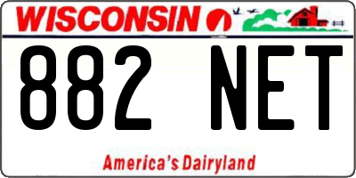 WI license plate 882NET