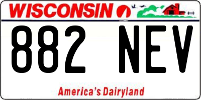 WI license plate 882NEV