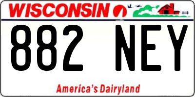 WI license plate 882NEY