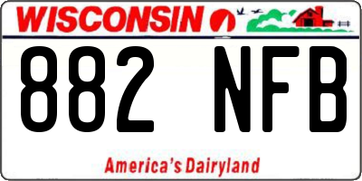 WI license plate 882NFB