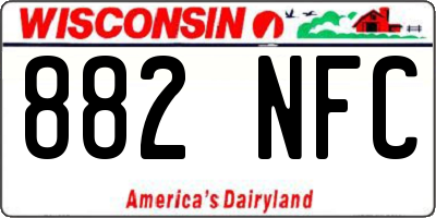 WI license plate 882NFC