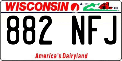WI license plate 882NFJ